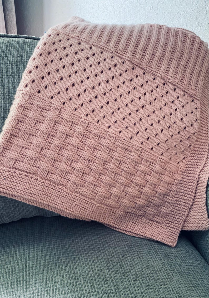 Rosy Fields Blanket Knitting Pattern