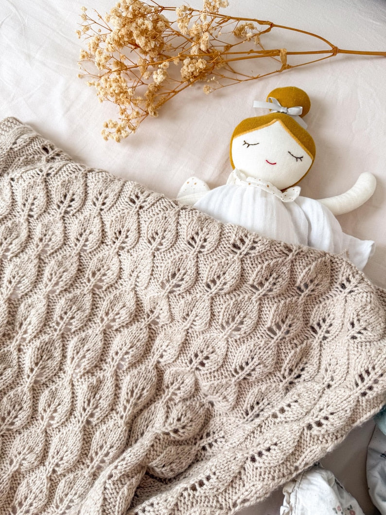 Leaf Blanket Knitting Pattern