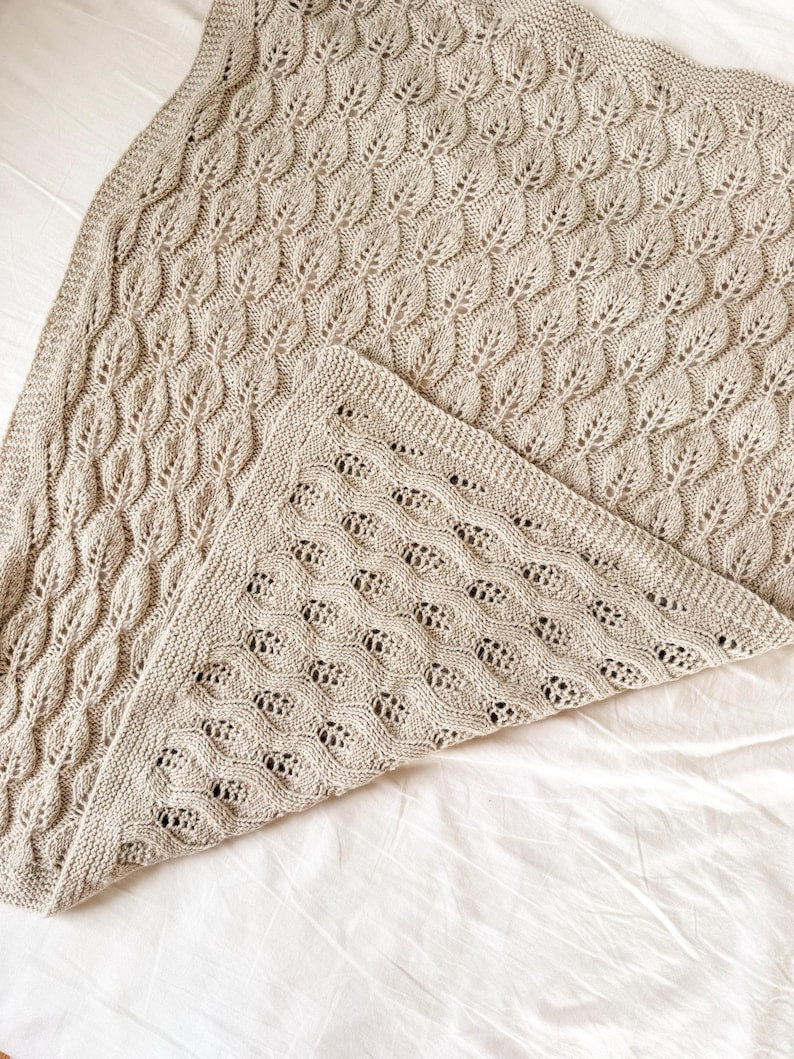 Leaf Blanket Knitting Pattern
