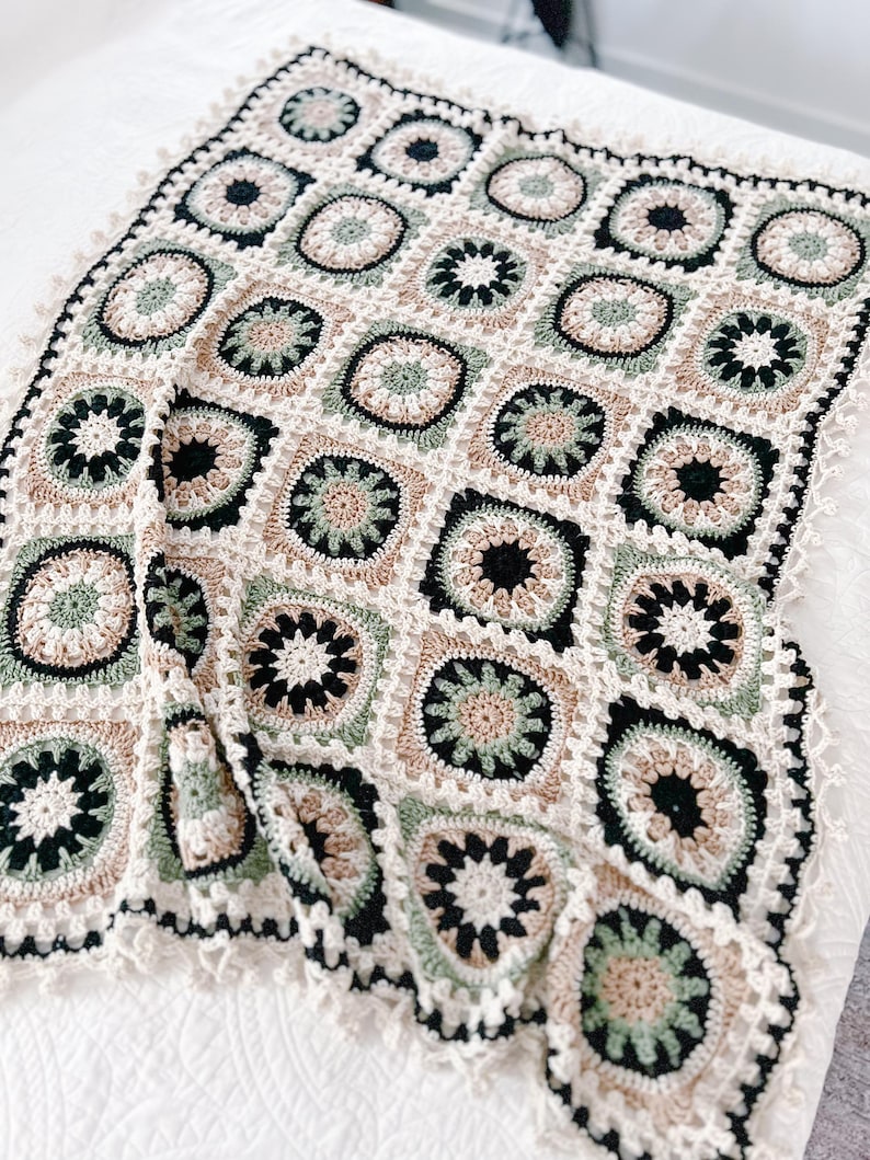 Colorful Square Blanket Crochet Pattern