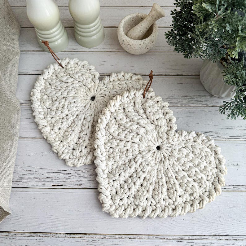 Nordic Heart Trivet Crochet Pattern