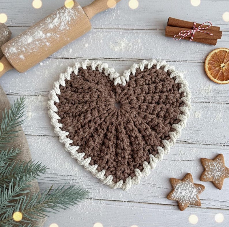 Nordic Heart Trivet Crochet Pattern