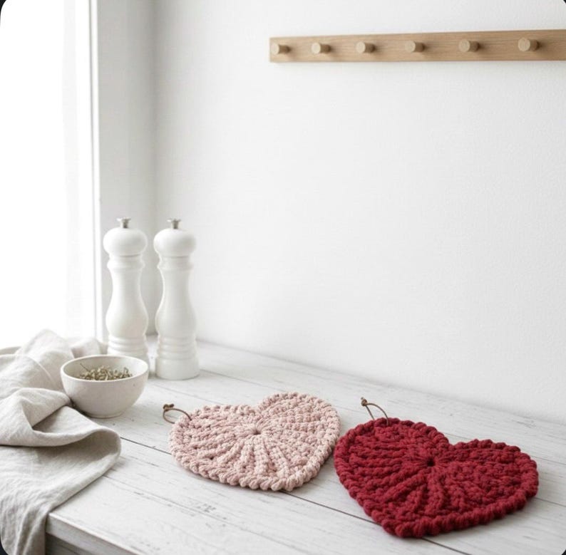 Nordic Heart Trivet Crochet Pattern