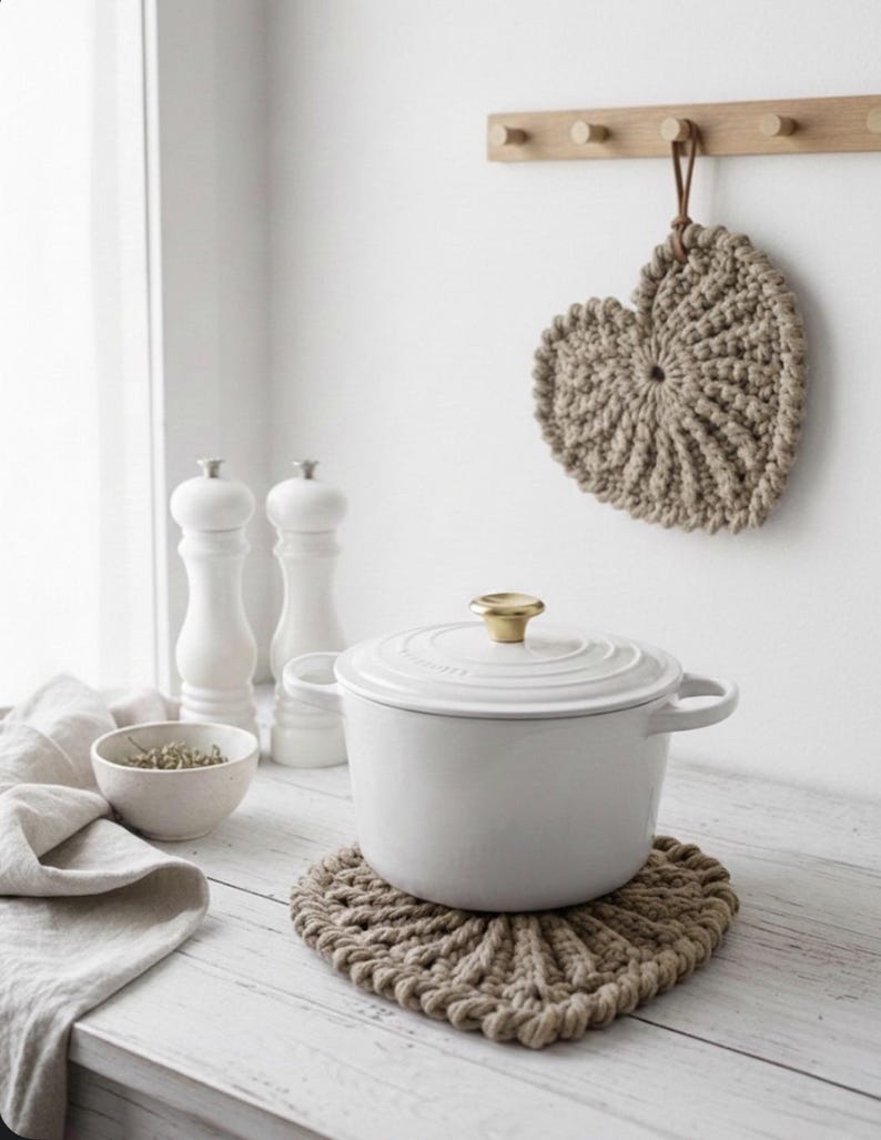 Nordic Heart Trivet Crochet Pattern