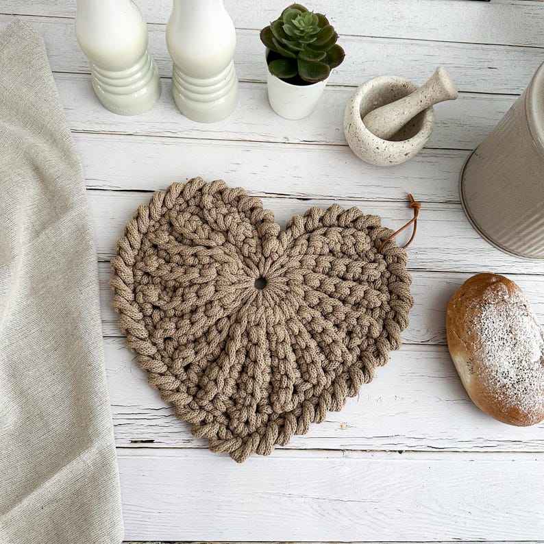 Nordic Heart Trivet Crochet Pattern
