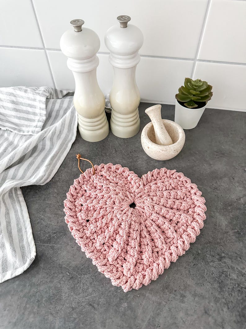 Nordic Heart Trivet Crochet Pattern