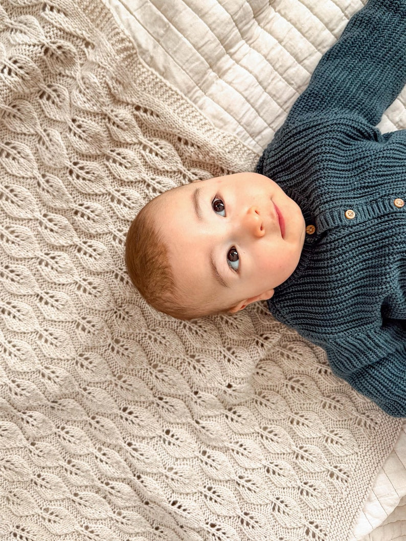 Leaf Blanket Knitting Pattern