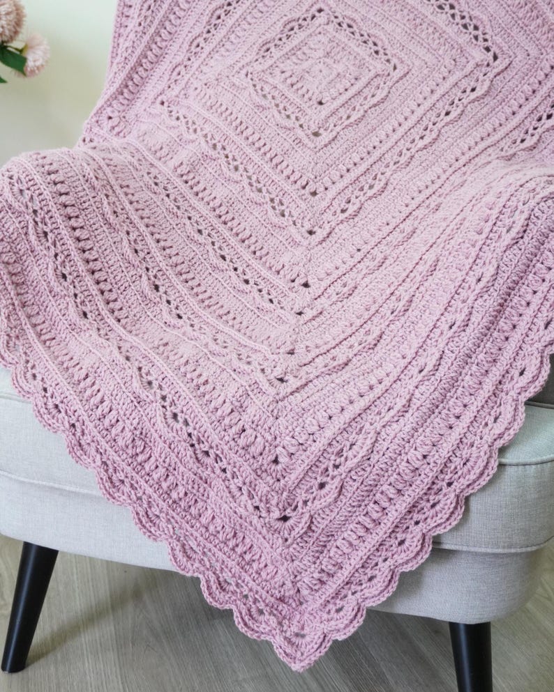 Rose Square Blanket Crochet Pattern