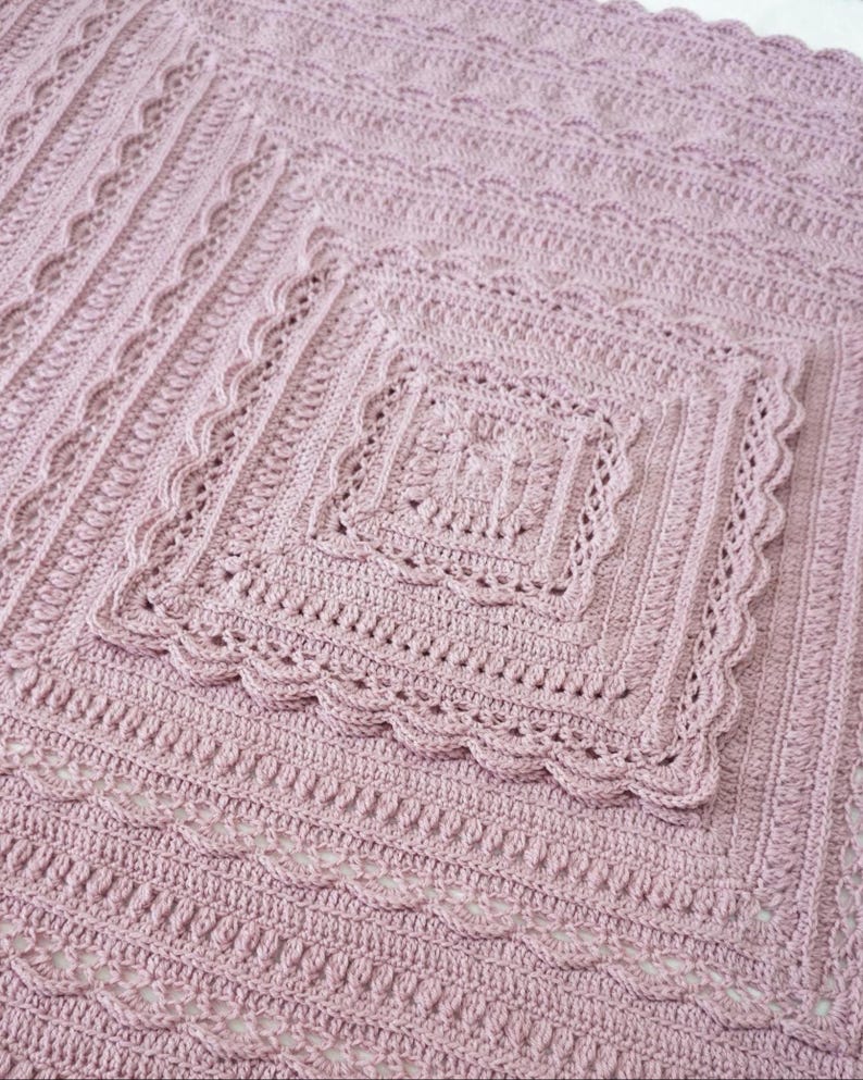 Rose Square Blanket Crochet Pattern