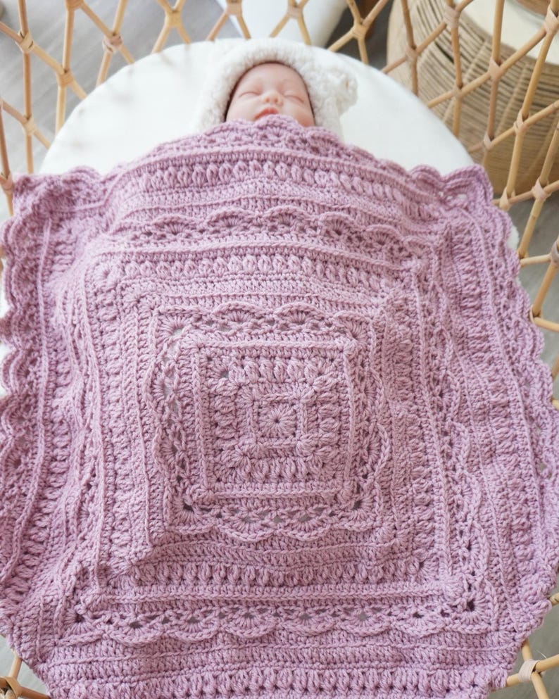 Rose Square Blanket Crochet Pattern