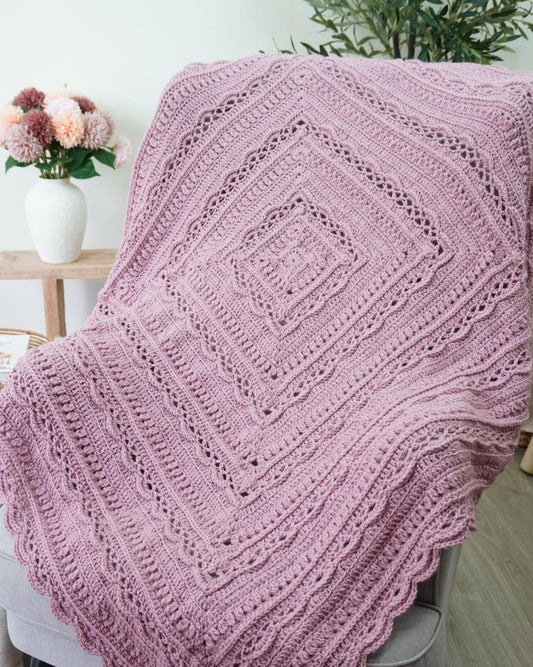 Rose Square Blanket Crochet Pattern