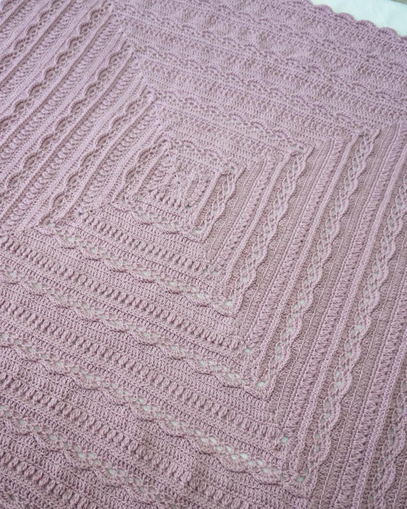 Rose Square Blanket Crochet Pattern