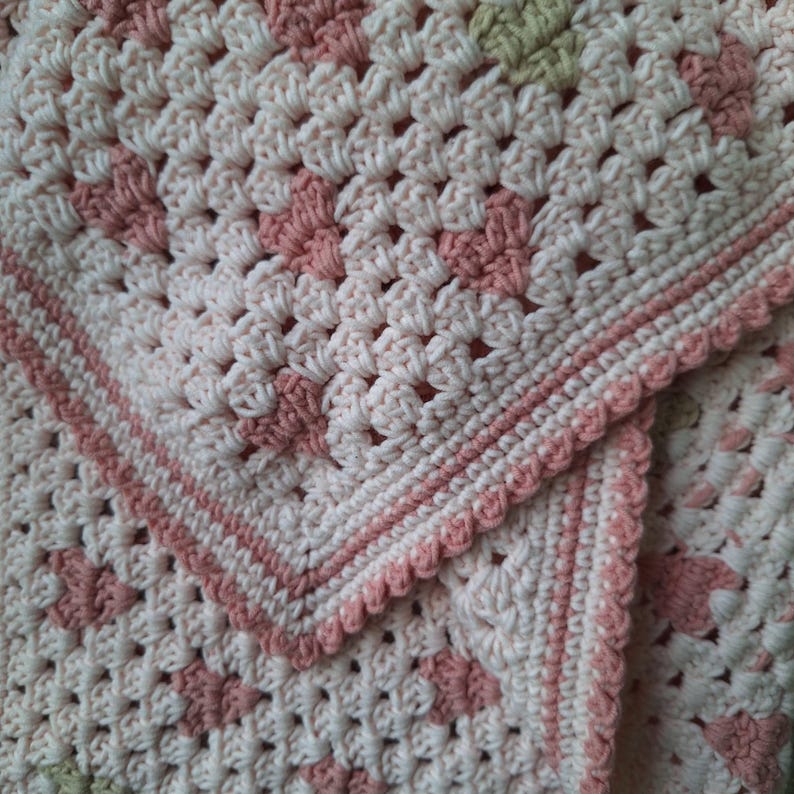 Blush Hearts Baby Blanket Crochet Pattern