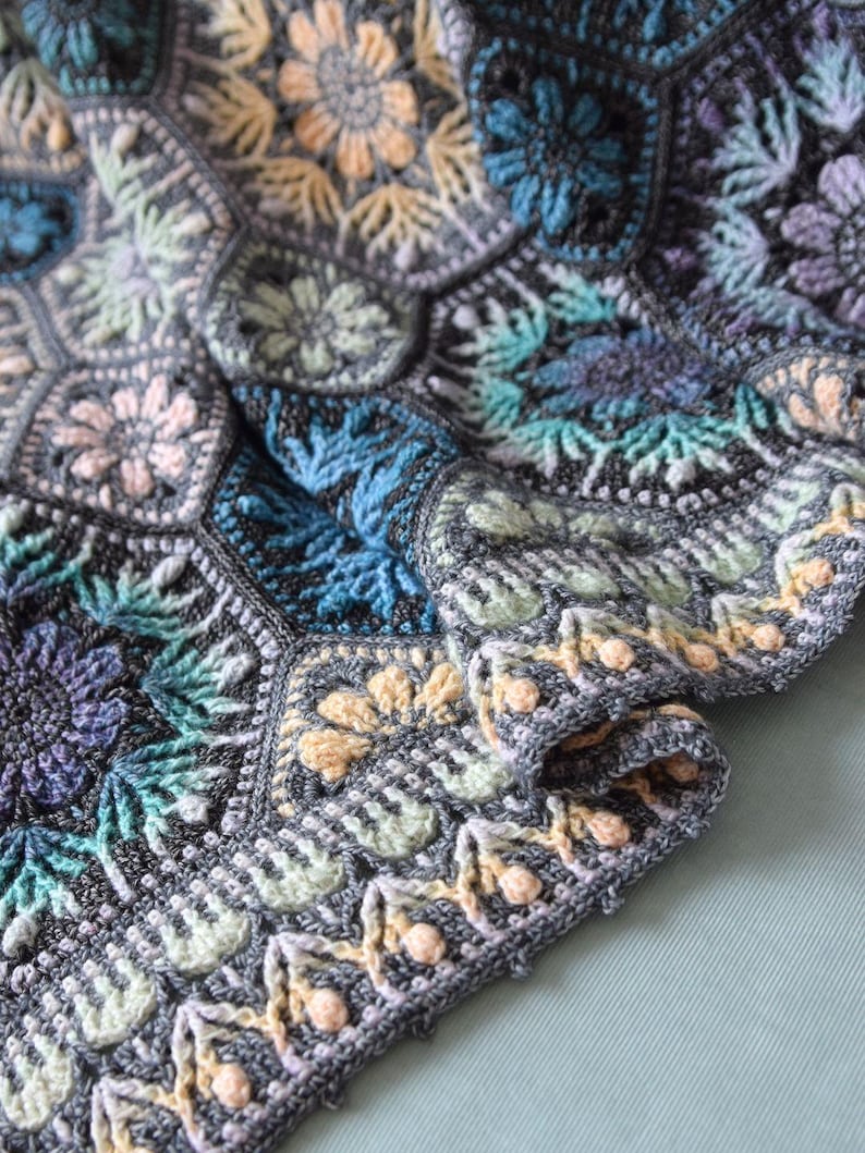 Textured Flower Blanket Crochet Pattern