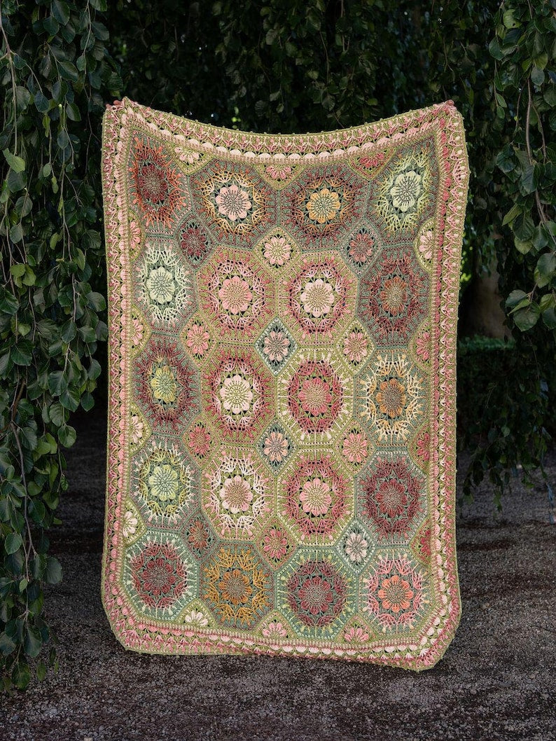 Textured Flower Blanket Crochet Pattern