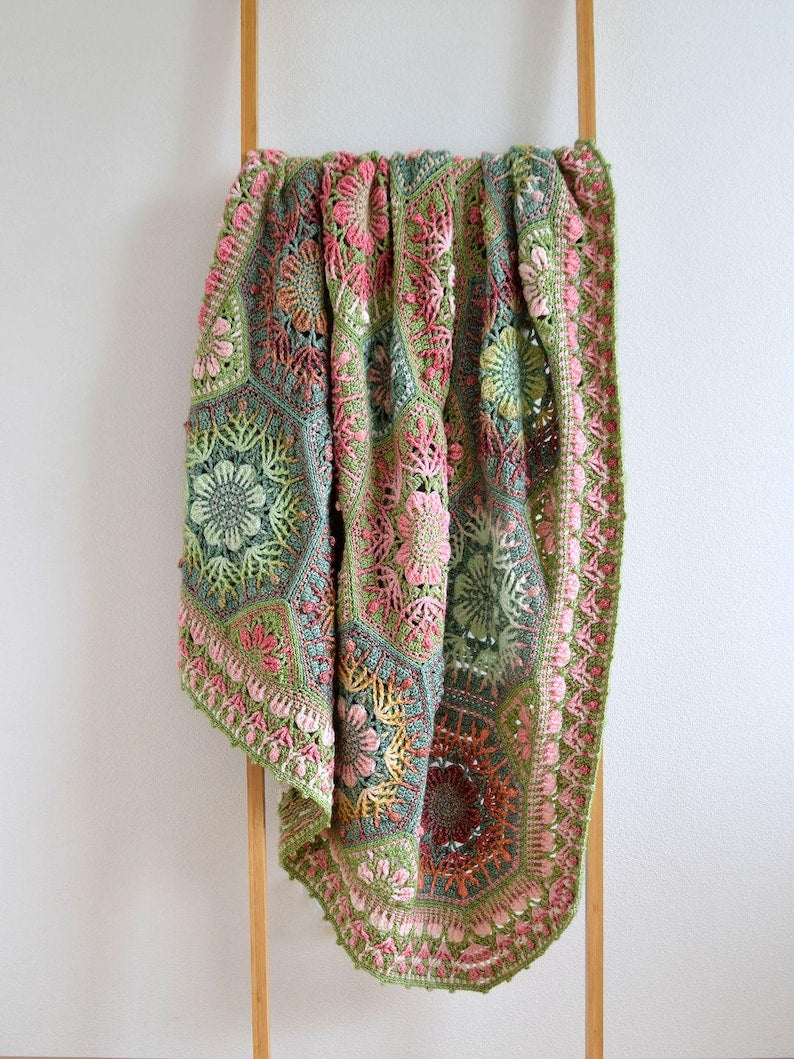 Textured Flower Blanket Crochet Pattern