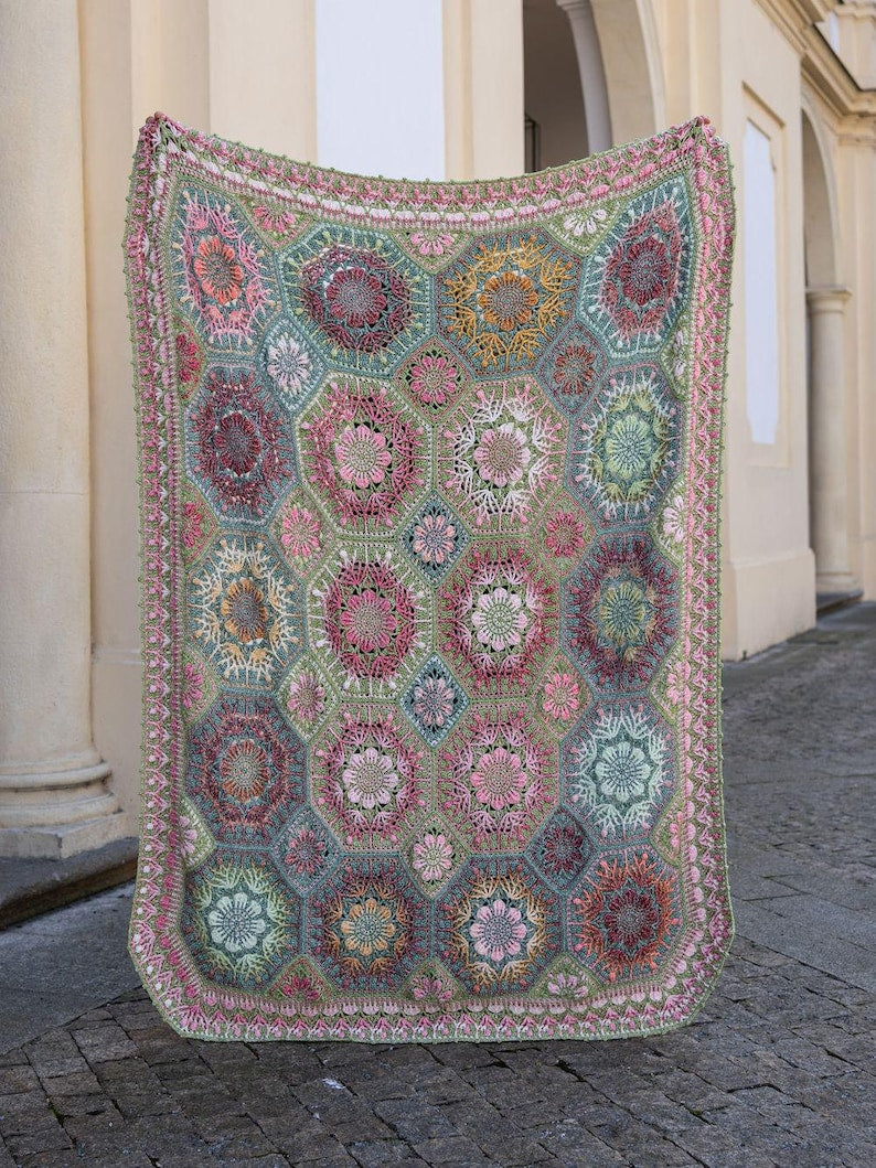Textured Flower Blanket Crochet Pattern