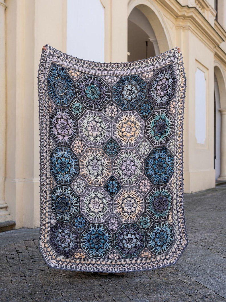 Textured Flower Blanket Crochet Pattern