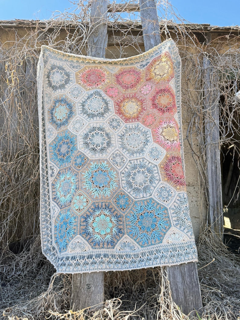 Textured Flower Blanket Crochet Pattern