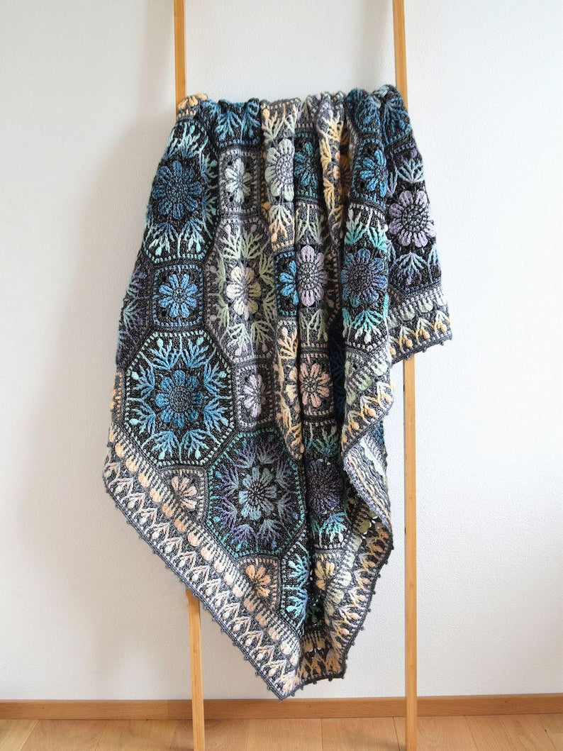 Textured Flower Blanket Crochet Pattern
