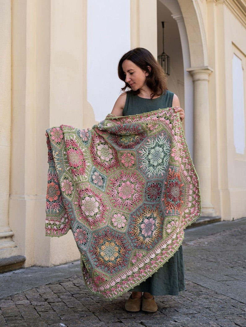 Textured Flower Blanket Crochet Pattern