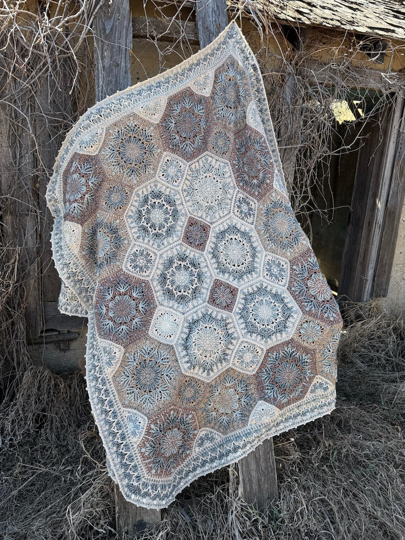 Textured Flower Blanket Crochet Pattern