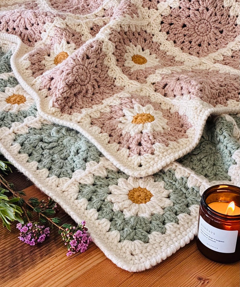 Bloom Square Blanket Crochet Pattern