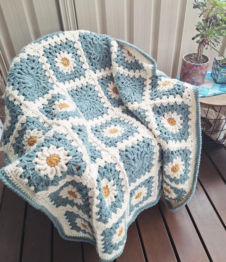 Bloom Square Blanket Crochet Pattern